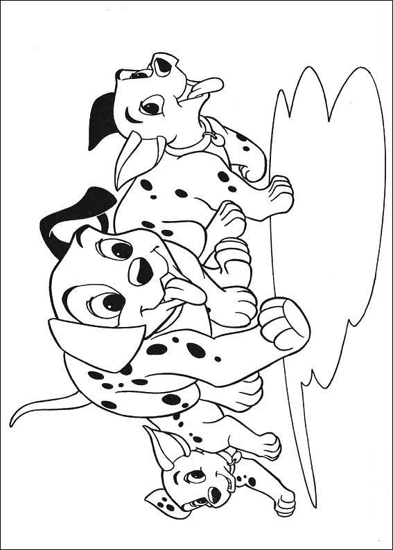 Plansa de colorat cu 102 Dalmatieni 37 54
